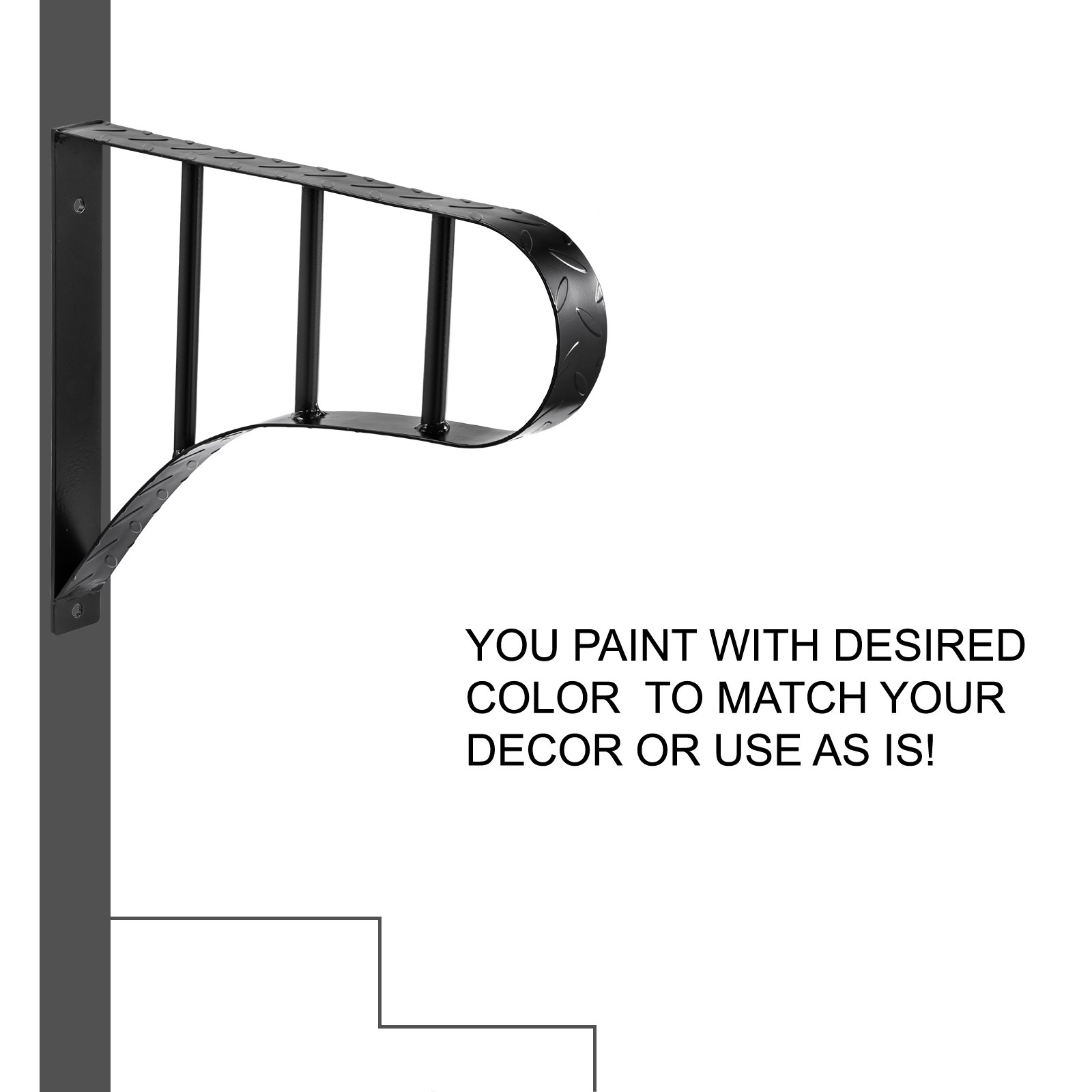 Vevor Schmiedeeisen Handlauf Eisen Haltegriff Mattschwarz Treppengeländer Außen