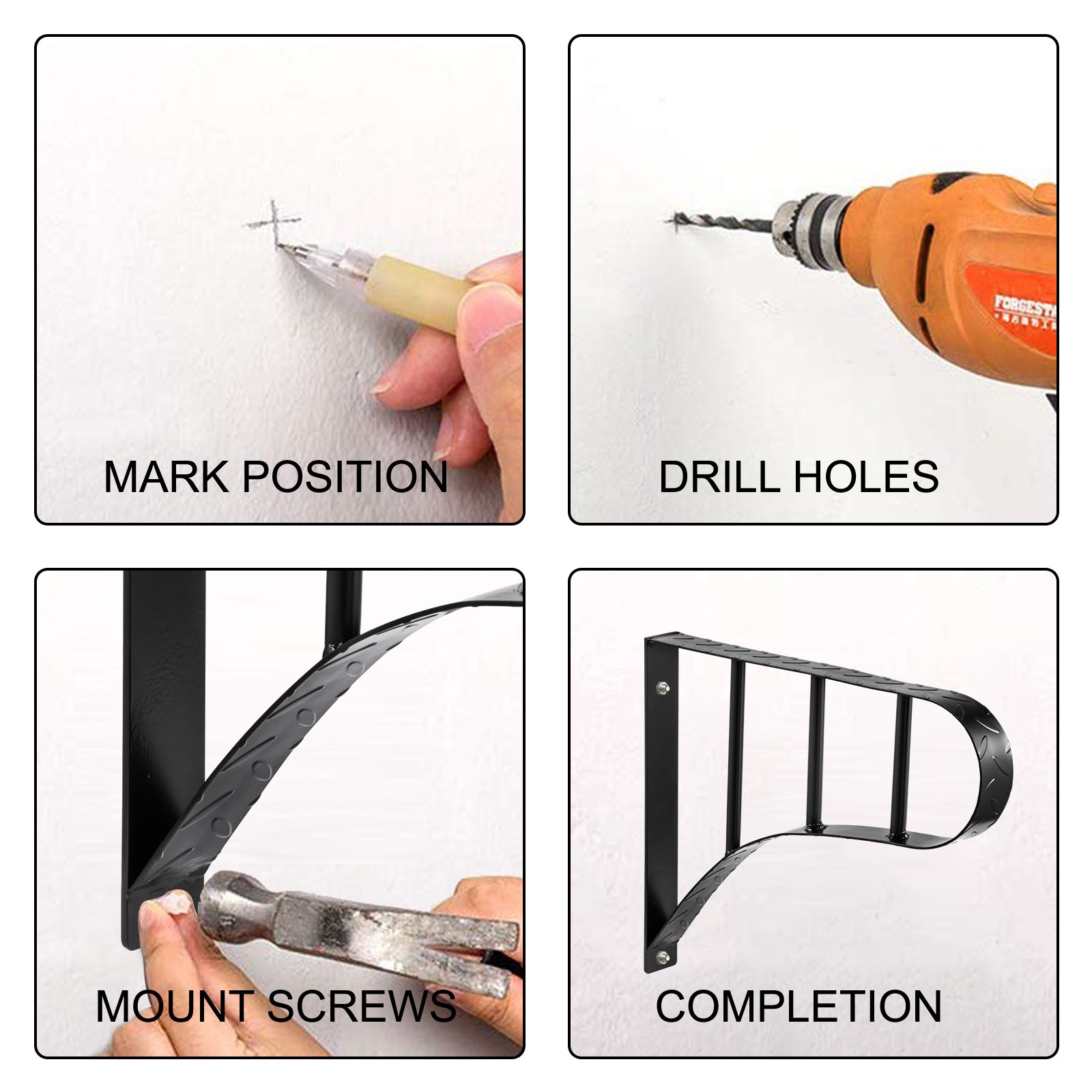 Vevor Schmiedeeisen Handlauf Eisen Haltegriff Mattschwarz Treppengeländer Außen