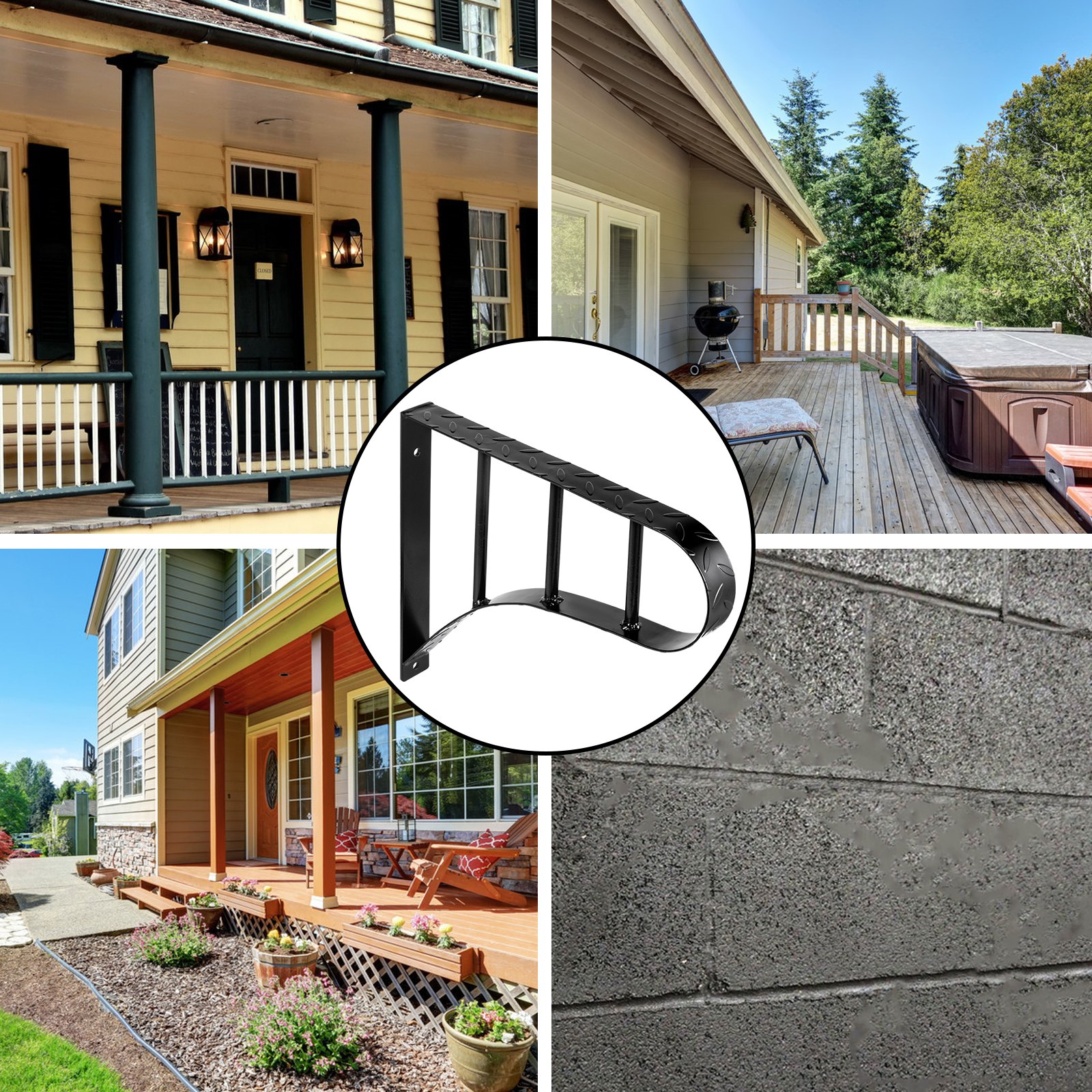 Vevor Schmiedeeisen Handlauf Eisen Haltegriff Mattschwarz Treppengeländer Außen