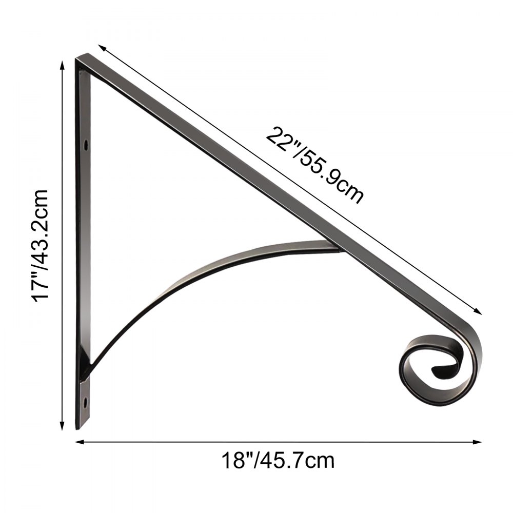 VEVOR Schmiedeeisen Handlauf Treppengeländer 55,9x45,7x43,2 cm mit Schrauben