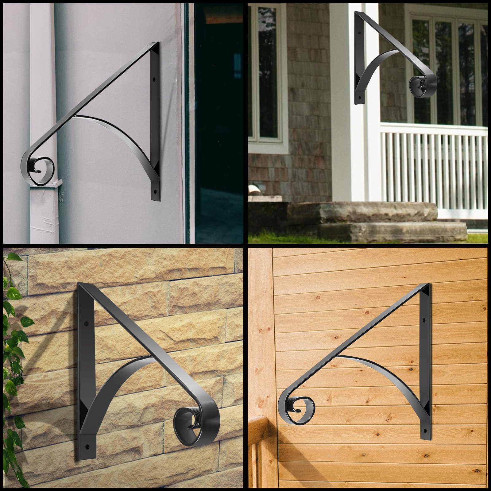 VEVOR Schmiedeeisen Handlauf Treppengeländer 55,9x45,7x43,2 cm mit Schrauben