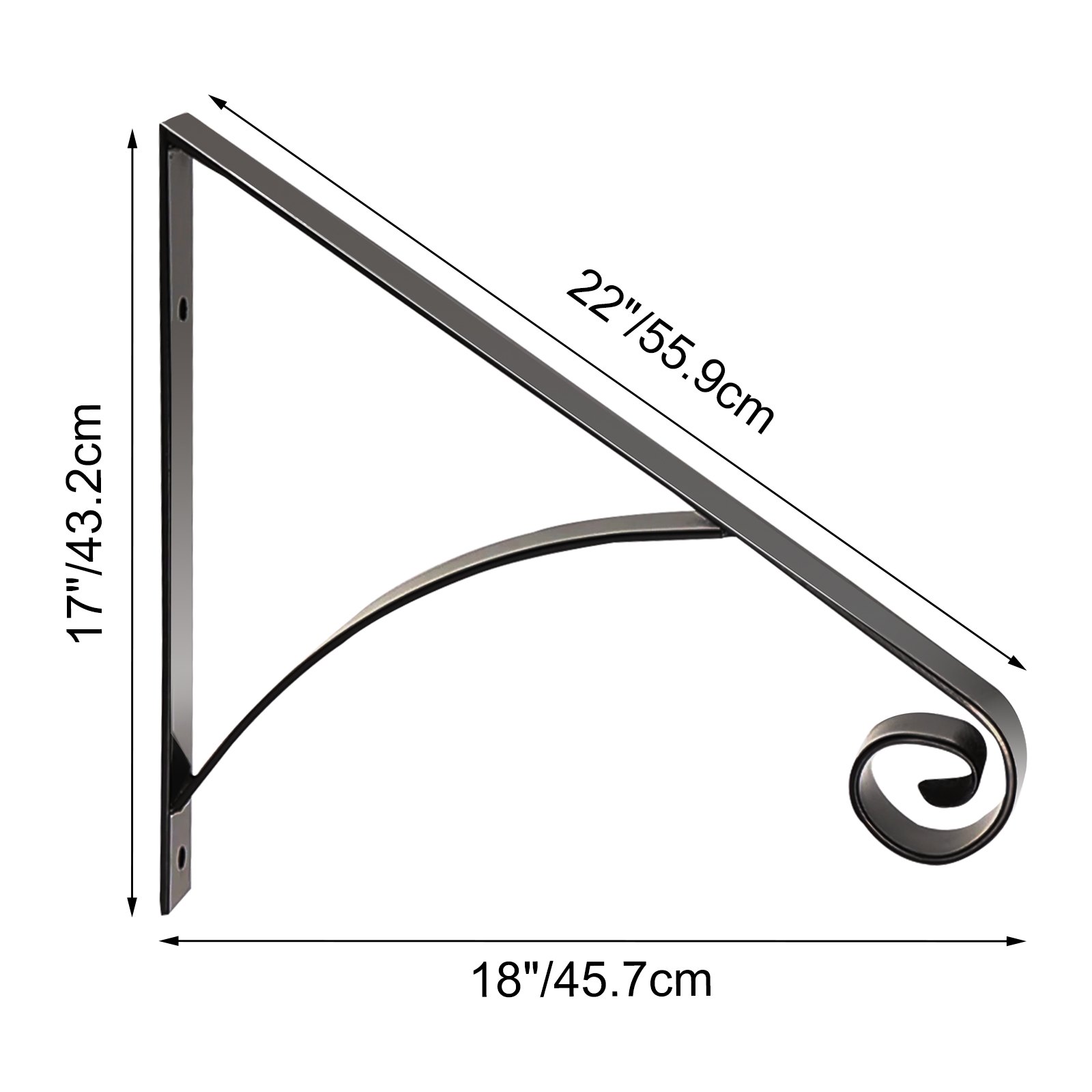 VEVOR Schmiedeeisen Handlauf Treppengeländer 55,9x45,7x43,2 cm mit Schrauben