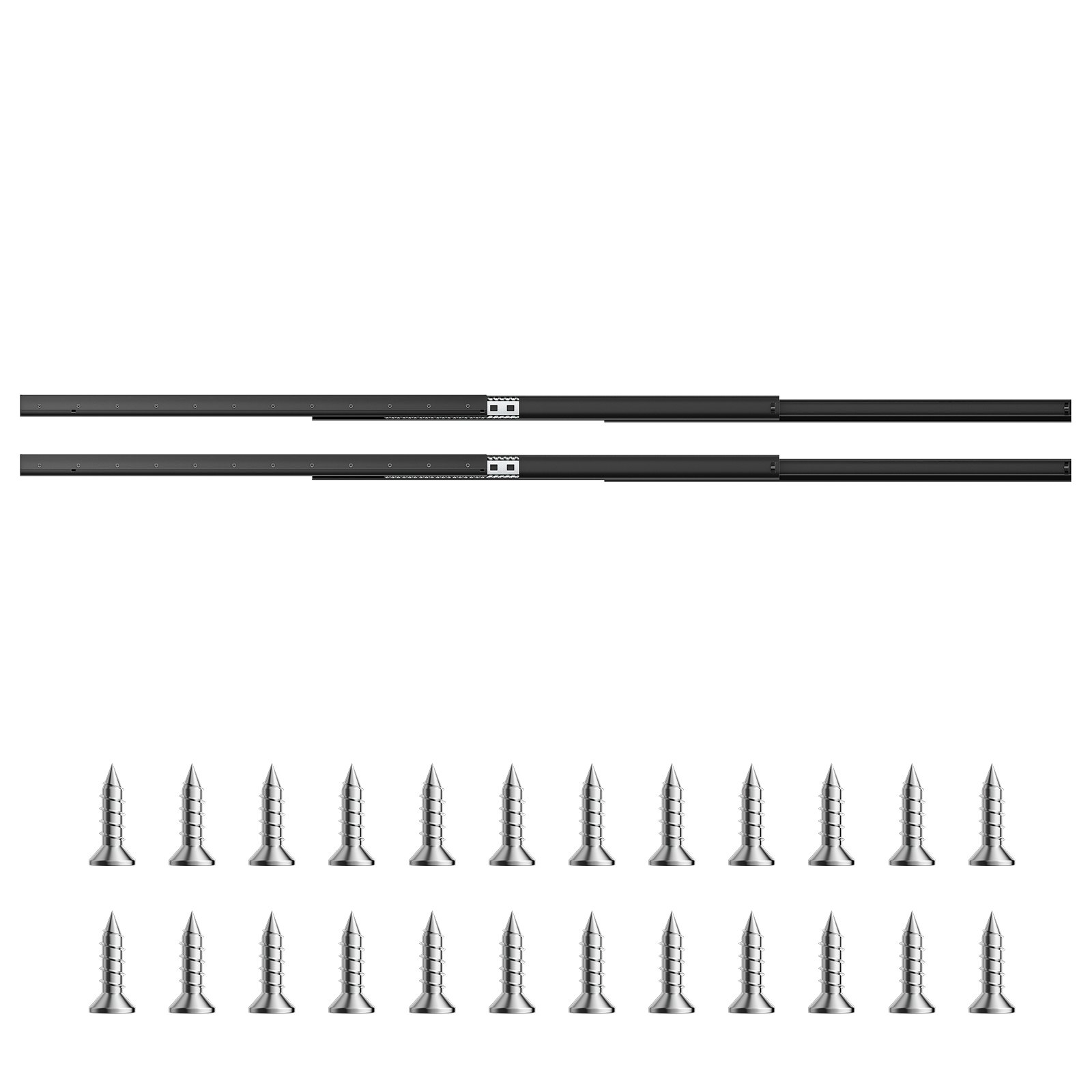 VEVOR Schubladenschienen Bodenhalterung, 1000 mm, Vollauszug mit Kugellager unter Treppenschrankschienen, 117 kg Tragkraft, Unterschienen für Treppenschrankgleiter, zum Selbstaustausch, schwarz