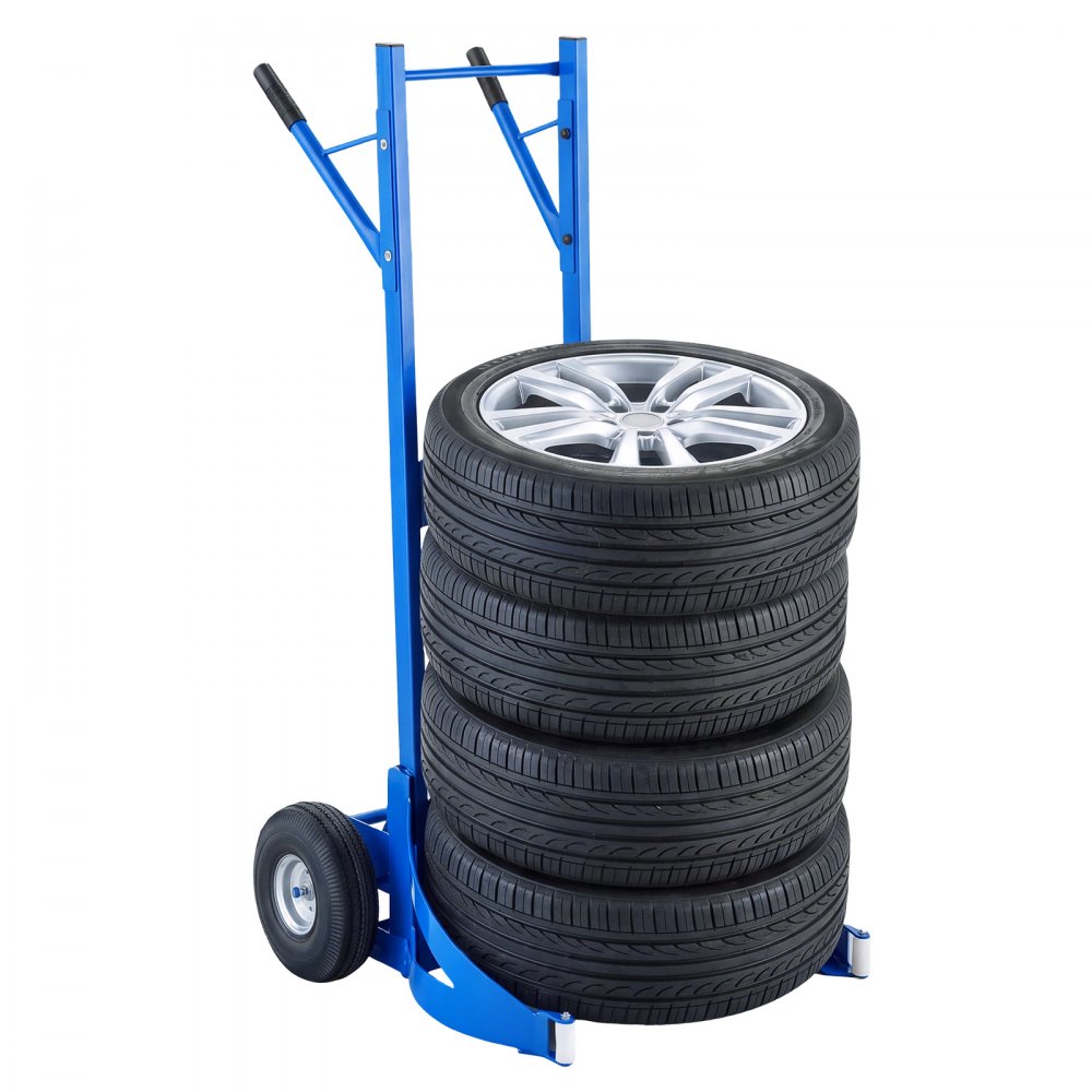 VEVOR Reifenradwagen 200 kg Traglast Reifenmontagewagen aus Kohlenstoffstahl für bis zu 4 Reifen Gleichzeitig, für Reifen Ø 21,6–29,5 Zoll, mit Verlängertem Gummigriff, für Werkstätten & Heimgaragen