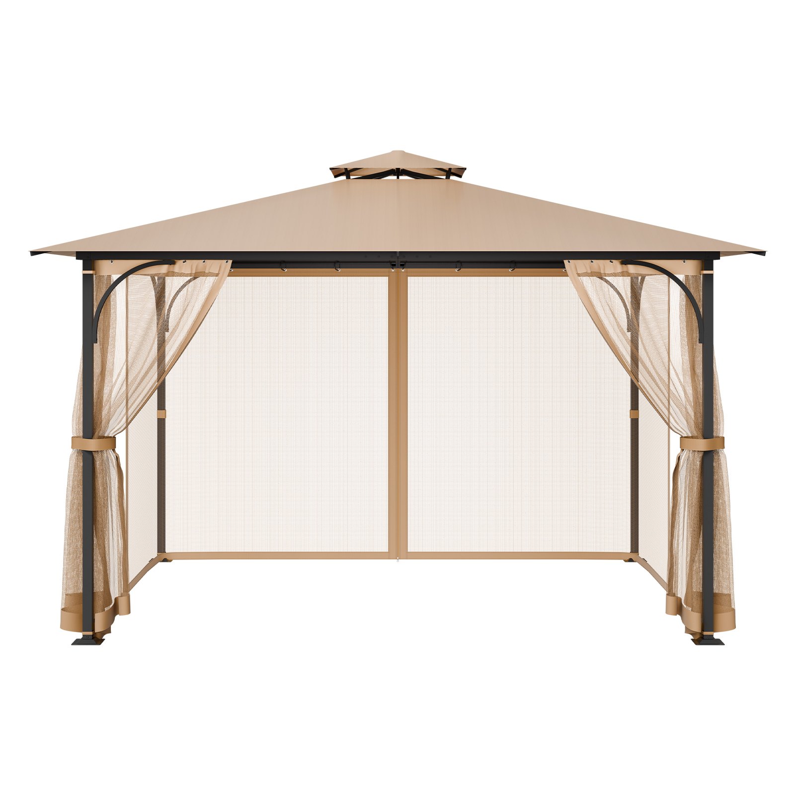 VEVOR Moskitonetz für Pavillon, Mückennetz passend für 304,8x365,8x213,4 cm große Pavillons, Insektennetz, 4-teiliger Seitenwand-Pavillonvorhang, mit Doppelreißverschluss (nur Netz)