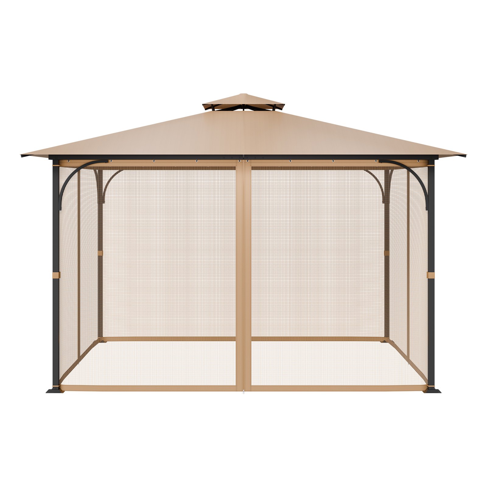 VEVOR Moskitonetz für Pavillon, Mückennetz passend für 304,8x365,8x213,4 cm große Pavillons, Insektennetz, 4-teiliger Seitenwand-Pavillonvorhang, mit Doppelreißverschluss (nur Netz)