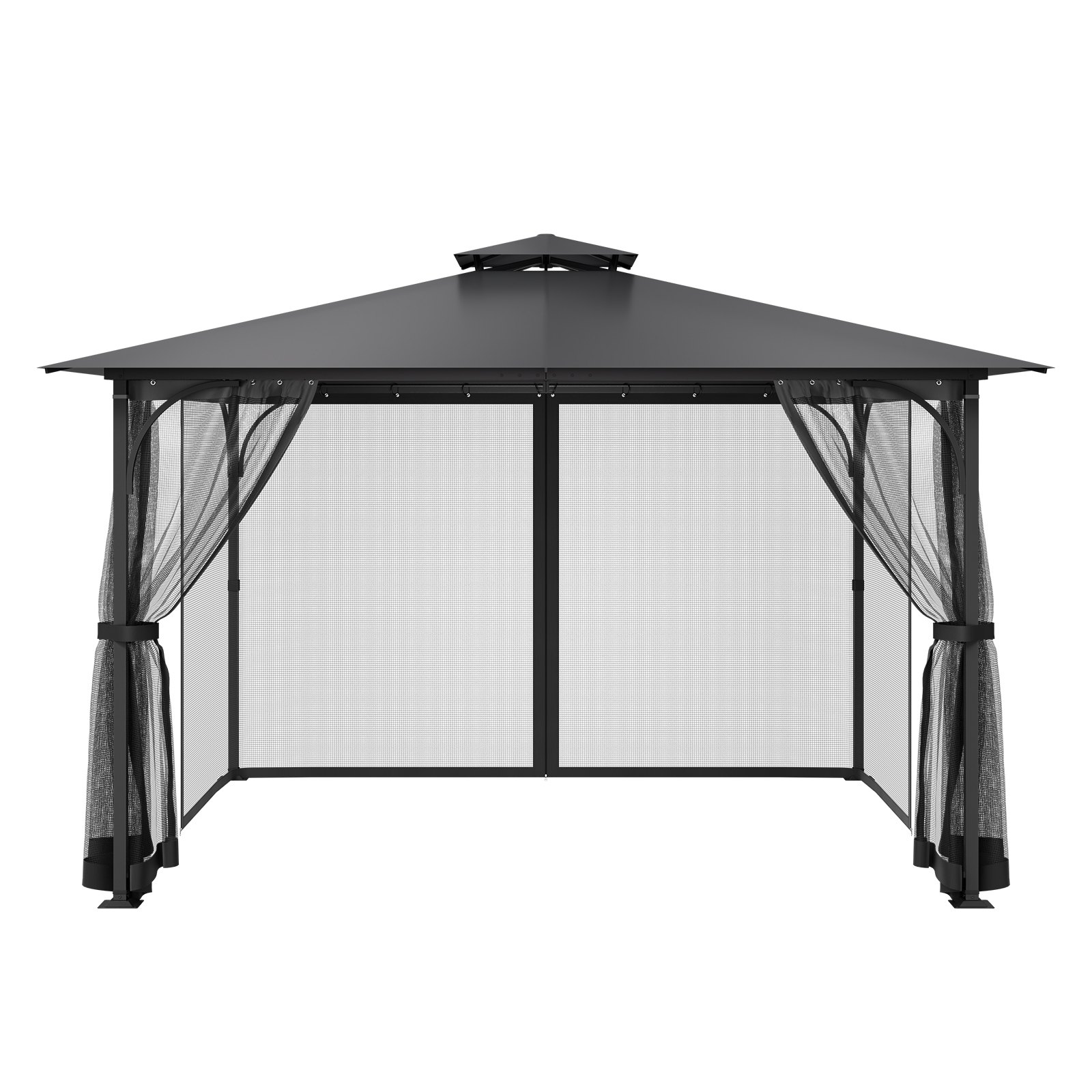 VEVOR Moskitonetz für Pavillon, Mückennetz Ersatz, passend für 365,8x365,8x228,6 cm große Pavillons, Insektenschutz 4-teiliger Seitenwand-Pavillonvorhang, mit Doppelreißverschluss (NUR Netz)