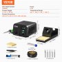 VEVOR Soldering Station, Soldering Iron, Solder Wire Dispenser, 70W Soldering Set with Digital Display, Temperature Control, Integrated Transformer, Automatic Sleep Mode, 5 Soldering Tips, Lead-Free Solder, Tweezers