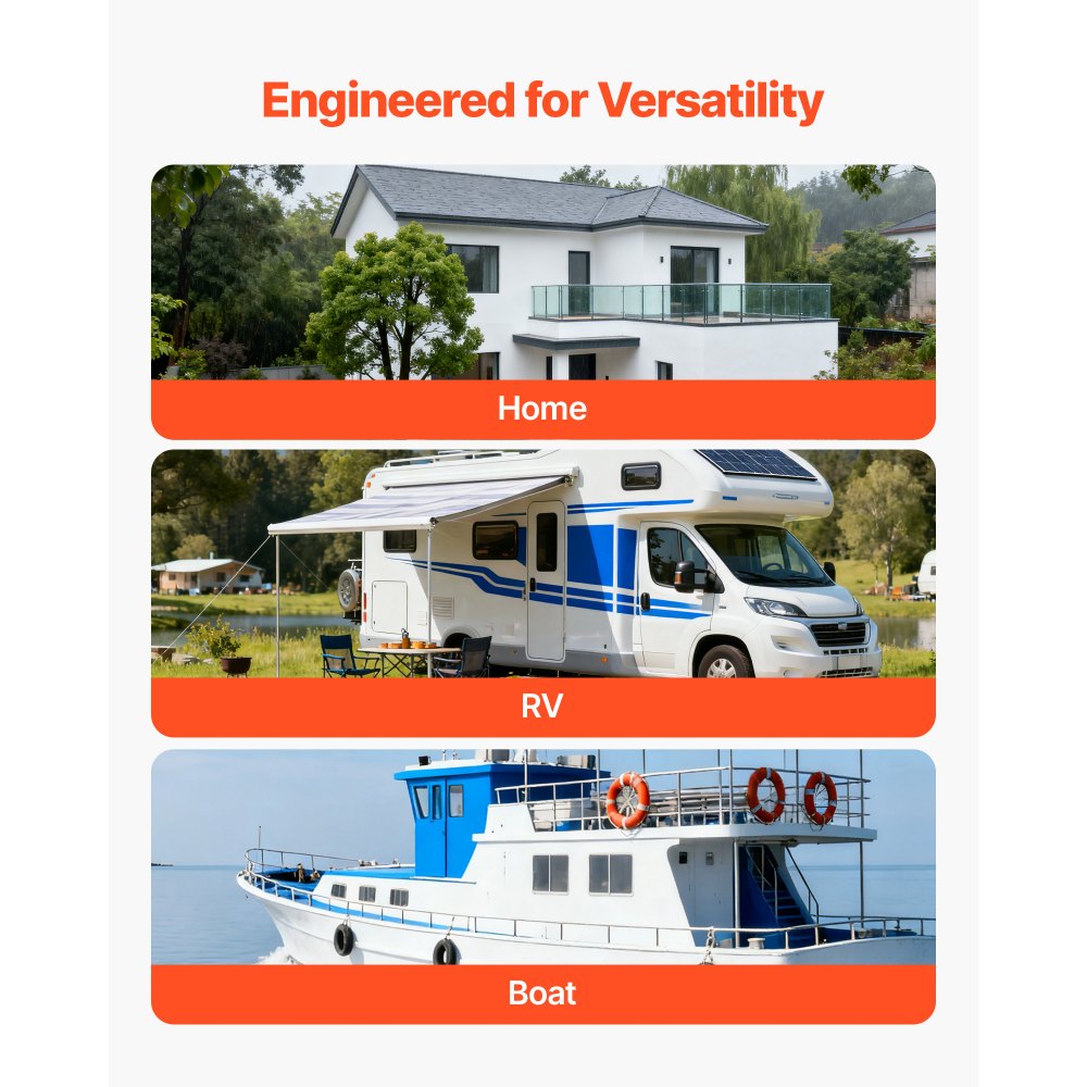 VEVOR 3000W Hybrid-Wechselrichter, 24V DC auf 230V AC, mit integriertem 80A MPPT-Solarladeregler, kompatibel mit Blei-Säure-& Lithiumbatterien, für Zuhause, RV & netzunabhängige Systeme