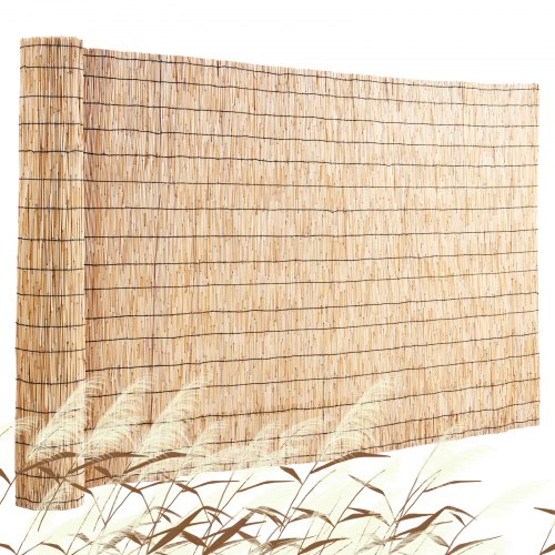 ZNCMRR Schilfrohr-Zaunrolle, 1,2 M X 4,8 M – Natürlicher Sichtschutz Für Balkon, Terrasse & Garten, Braun