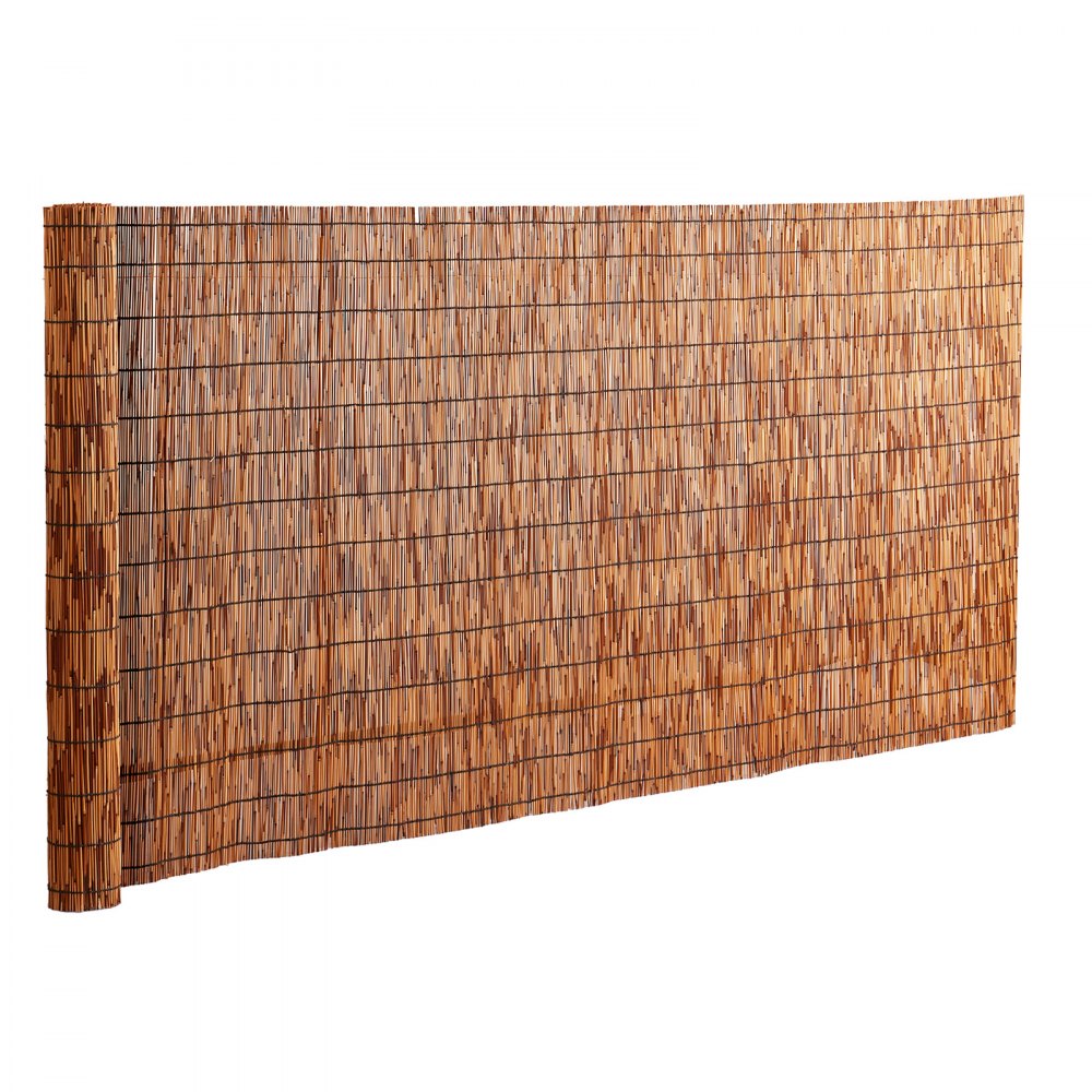 VEVOR Natürlicher Schilfzaun, 1,22 x 5 m, Schilfvorhang, Balkon-Schilfzaunrolle für den Außenbereich, Hinterhofterrasse, dekorativer Zaun für Gartenzaun, Trennwand, Sichtschutz, braun