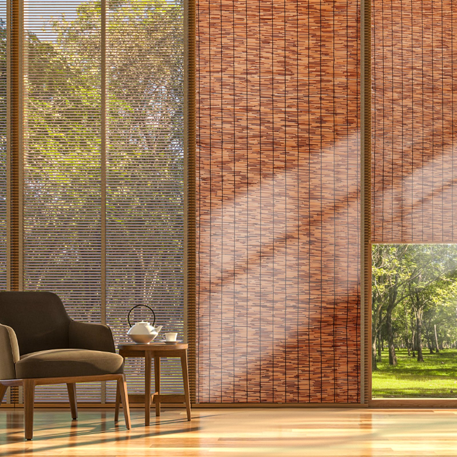 VEVOR Natürlicher Schilfzaun, 1,22 x 5 m, Schilfvorhang, Balkon-Schilfzaunrolle für den Außenbereich, Hinterhofterrasse, dekorativer Zaun für Gartenzaun, Trennwand, Sichtschutz, braun