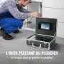 VEVOR Profi 7" 480p-Rohrkamera 30m Kanalkamera Endoskop 1000TVL Inspektionskamera 130° Betrachtungswinkel 25mm Kameradurchmesser 4500 mAh-Akku für 6 Stunden Endoskopkamera Rohr DVR-&Fotoaufnahme