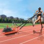 VEVOR Zugschlitten für Krafttraining, Fitness-Kraft-Geschwindigkeitstrainingsschlitten mit Griff, Trainingsgerät aus Stahl für Sportliche Übungen, Geeignet für 2,54 cm und 5,08 cm Gewichtsscheiben, Orange