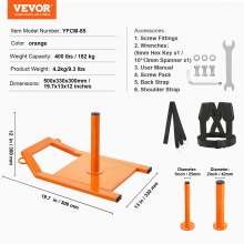 VEVOR Gewichtsschlitten Zugschlitten für Krafttraining Fitness Orange 182kg