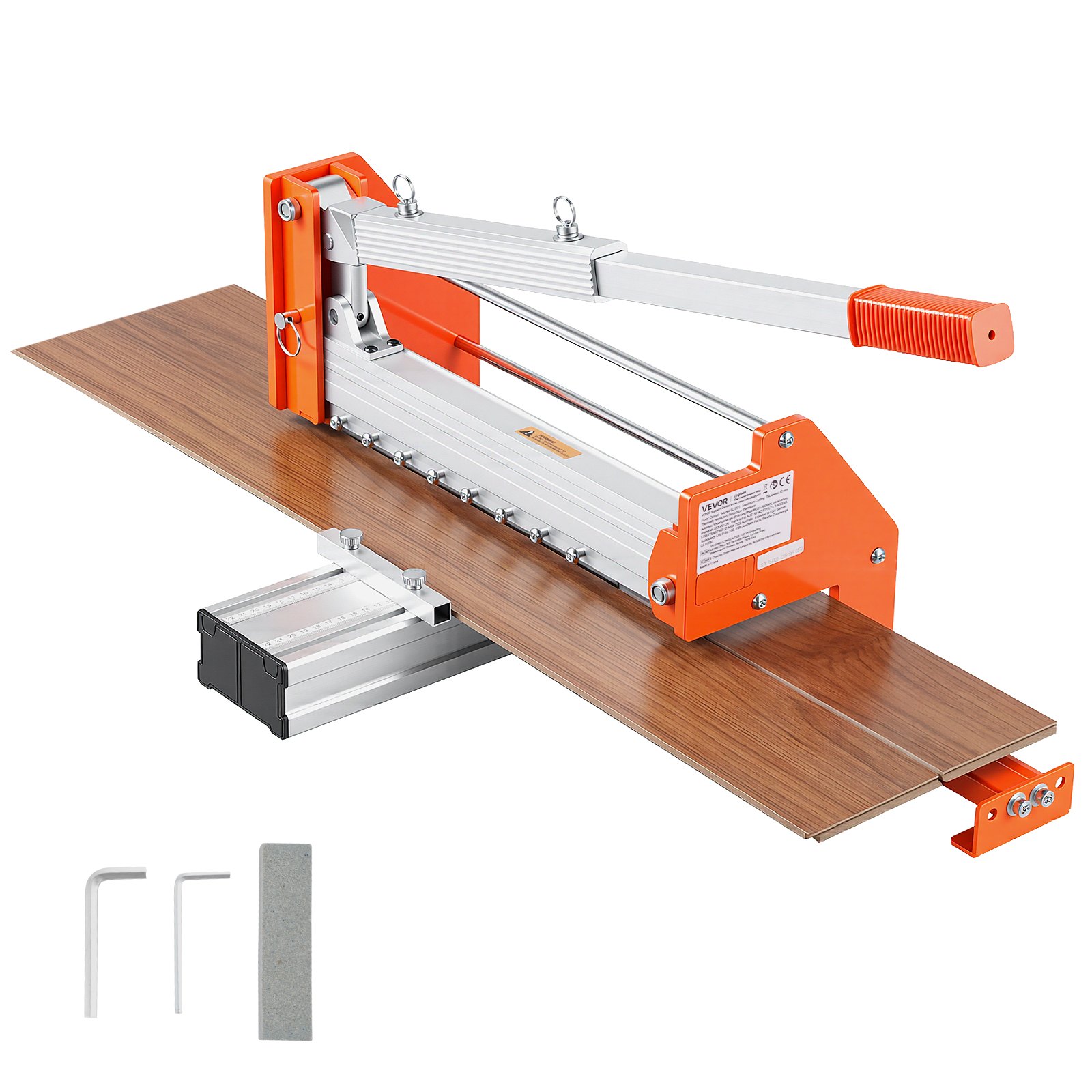 VEVOR 304.8mm Vinyl Floor Cutter, 12mm Thick Laminate Flooring Cutter with Upgraded Labor-Saving Aluminum-Alloy Lever, Telescoping Support Plate, Cuts Certain Engineered Wood, LVT, VCT, SPC, LVP, WPC