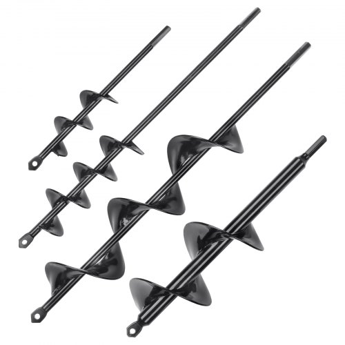 VEVOR Gartenbohrer φ38mm/47,5mm/66mm/77,6mm Erdbohrer Bohrmaschine PCM-Stahl Pfahlbohrer für 3/8"(9,53mm) Sechskant-Bohrschrauber Spiralbohrer Erdlochbohrer Ideal zum Pflanzen & Mischen von Samen