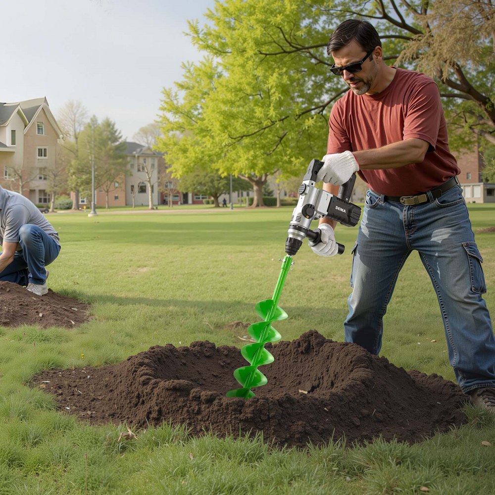 VEVOR Erdbohrer für Bohrmaschine, Ø 15x80 cm Pfahlbohrer, kompatibel mit Bohrern mit 20 mm Innendurchmesser, Erdlochbohrer, Gartenbohrer, Pfostenloch-Bohraufsätze für Gartenbagger & Zäune