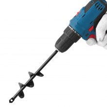 VEVOR Erdbohrer für Bohrmaschine, Ø 4 x 22 cm Pfahlbohrer, für 3/8-Zoll-Sechskant-Bohrer, Erdlochbohrer, Gartenbohrer, Lochbohraufsätze zum Graben von Gartenpfostenlöchern und Zäunen