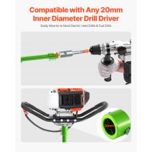 VEVOR Erdbohrer für Bohrmaschine 4x79cm Pfahlbohrer Gartenbohrer 20mm Adapter