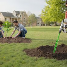 VEVOR Erdbohrer Pfahlbohrer Erdlochbohrer Gartenbohrer für Bohrmaschine 6x79cm