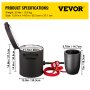 VEVOR Propane Melting Furnace 10 KG, Gas Metal Melting Furnace Propane Clay Graphite Crucible, Precious Metal Forging Furnace Propane Regulator 0-350 psi, Furnace Base 20 mm, Melting Time 10 min, 2.54 cm Ceramic Fiber Refractory