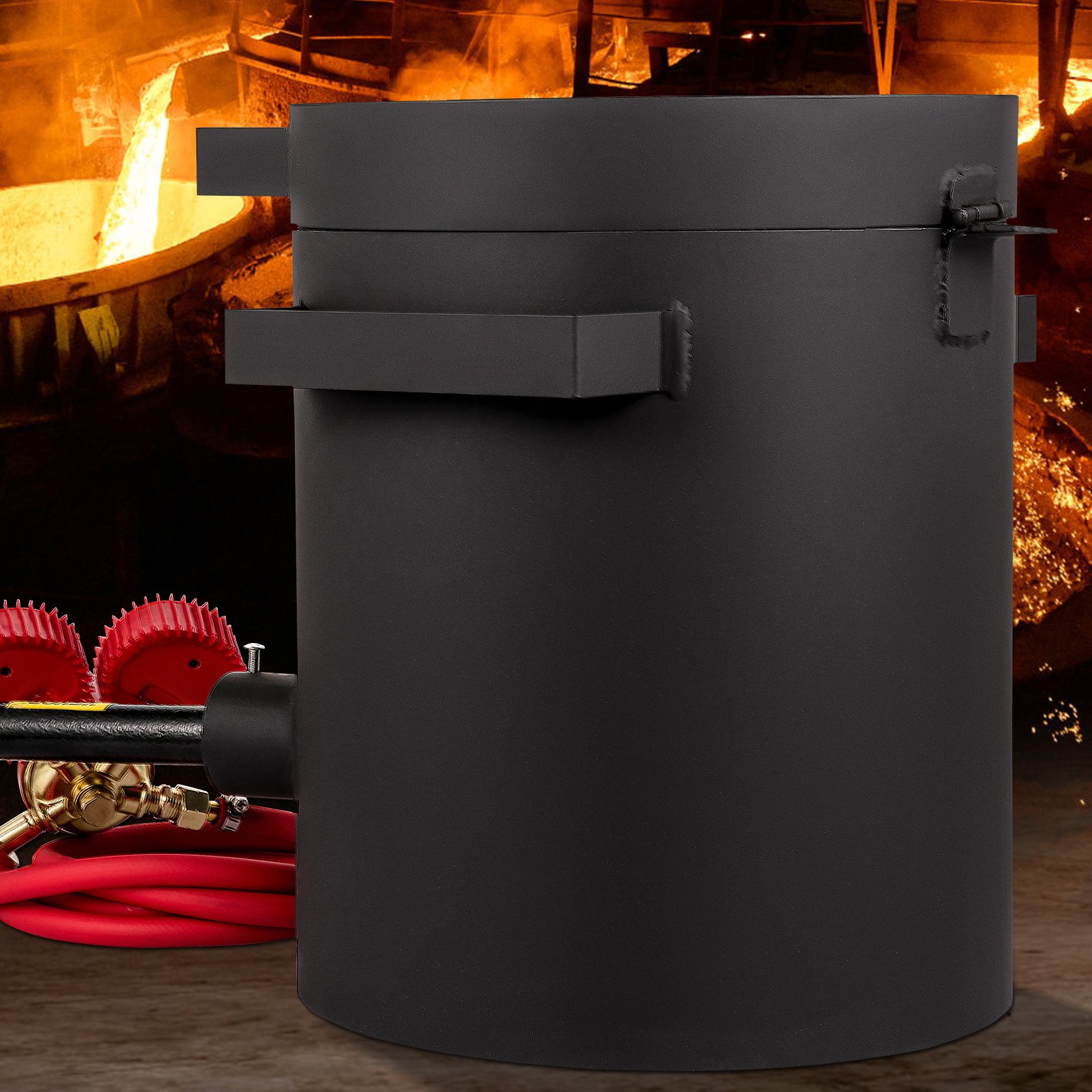 VEVOR Propane Melting Furnace 10 KG, Gas Metal Melting Furnace Propane Clay Graphite Crucible, Precious Metal Forging Furnace Propane Regulator 0-350 psi, Furnace Base 20 mm, Melting Time 10 min, 2.54 cm Ceramic Fiber Refractory