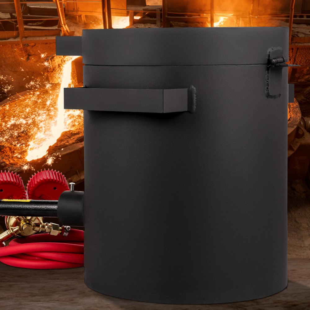 VEVOR Propane Melting Furnace 4 KG, Gas Metal Melting Furnace Propane Clay Graphite Crucible, Forging Furnace for Precious Metals Melting Point 1350 °C, Furnace Base 20 mm, Melting Time 10 min, 2.54 cm Ceramic Fiber Refractory