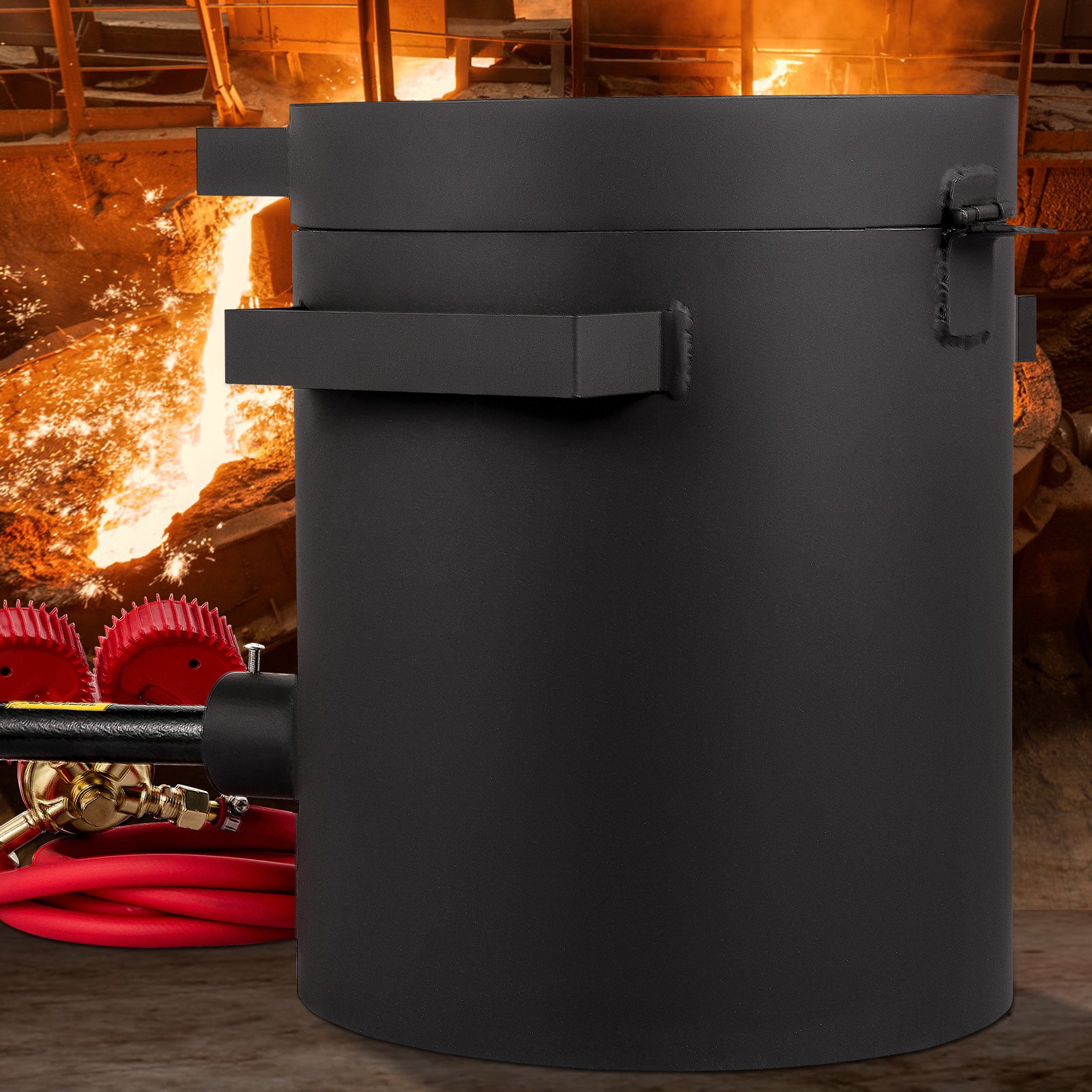 VEVOR Propane Melting Furnace 4 KG, Gas Metal Melting Furnace Propane Clay Graphite Crucible, Forging Furnace for Precious Metals Melting Point 1350 °C, Furnace Base 20 mm, Melting Time 10 min, 2.54 cm Ceramic Fiber Refractory