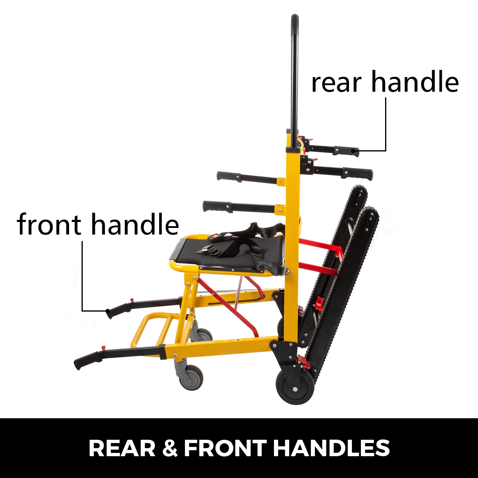 VEVOR Kletterrollstuhl Aluminiumlegierung Treppenlift Menschen Angetrieben Kletterrollstuhl Belastbarkeit(Gelb)