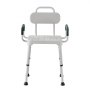 VEVOR Duschstuhl 181,4 kg, 6-stufig Höhenverstellbarer Duschsitz mit Armlehnen, Rahmen aus Aluminiumlegierung, für Dusche oder Badewanne, Geeignet für Senioren, Menschen mit Behinderung und Verletzte
