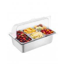 VEVOR Servierbehälter Gastrobehälter Gewürzspender 1x1/3 + 4x1/6 Behälter