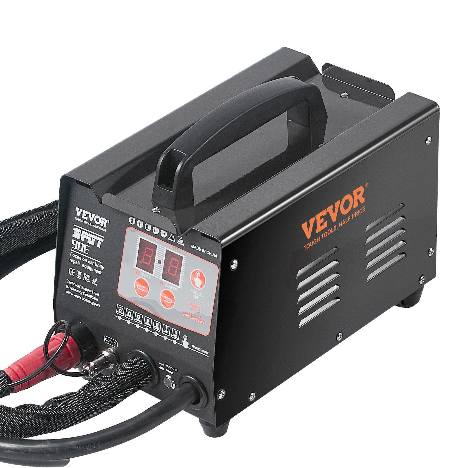 VEVOR Ausbeulspotter, 3kW, Dellenreparaturset mit 2 Schweißpistolen, automatisches/manuelles Schweißen & 7 Modi, Punktschweißgerät zur Dellenreparatur für Autokarosserie, Dellenzieher für Autos & LKWs