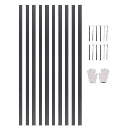 VEVOR Beeteinfassung, 10er-Pack, 1524x43x1,6 mm, Rasenkante aus Aluminiumlegierung, Mähkante, biegbare Beetumrandung, Garteneinfassung, robuste Rasenbegrenzung für Blumenbeete, Hofwege