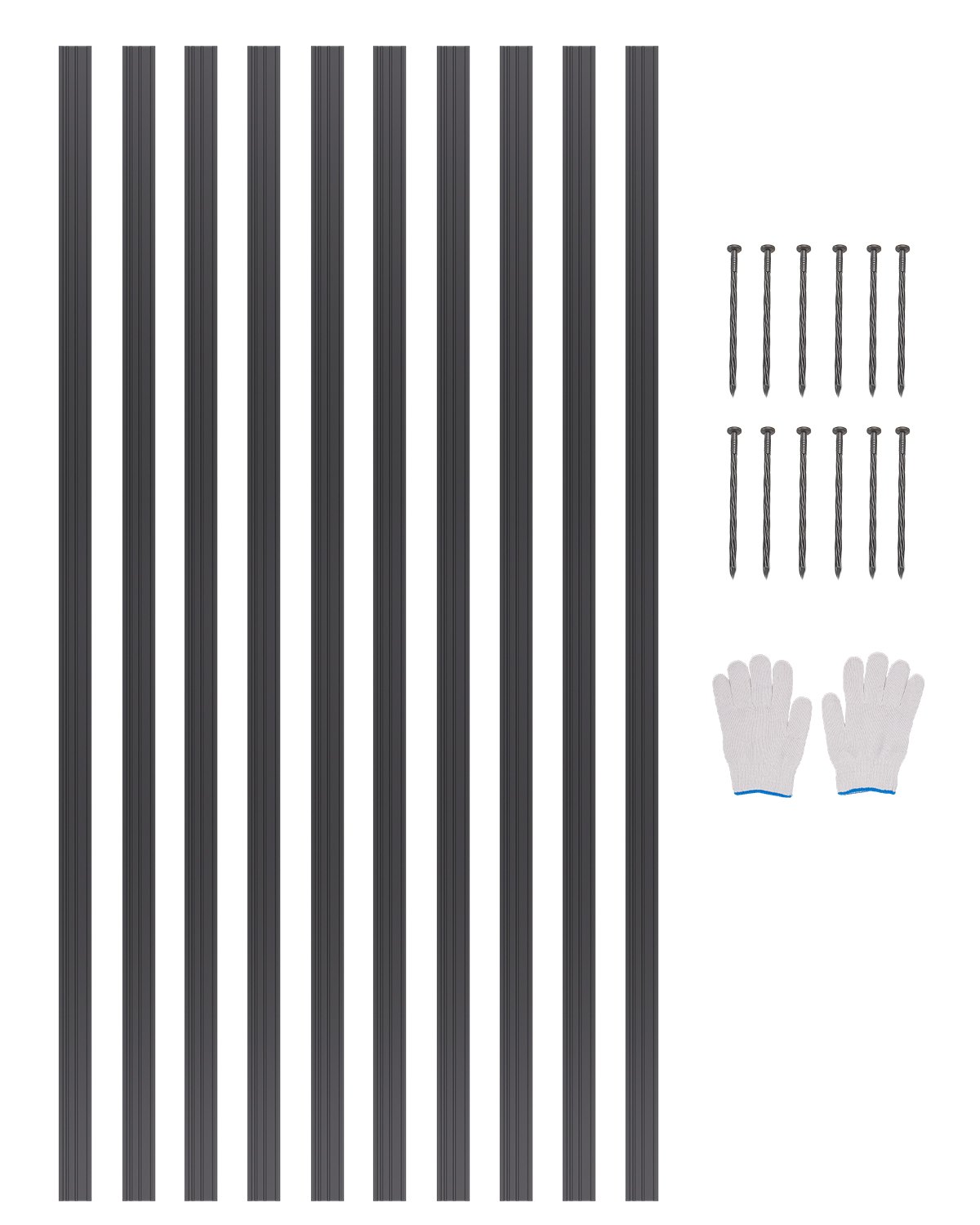 VEVOR Beeteinfassung, 10er-Pack, 1524x43x1,6 mm, Rasenkante aus Aluminiumlegierung, Mähkante, biegbare Beetumrandung, Garteneinfassung, robuste Rasenbegrenzung für Blumenbeete, Hofwege