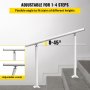 VEVOR Treppengeländer-Set, 1-4 Stufen, weißer Aluminium-Handlauf, 4 Fuß, flexibler Außendeck-Handlauf, Zangen