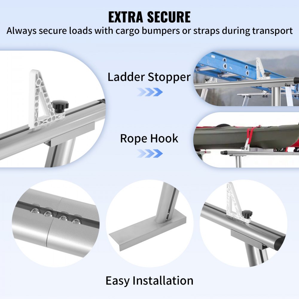 VEVOR Truck Rack Relingträger Aluminium Gepäckträger Gepäckträger Dachträger Silber