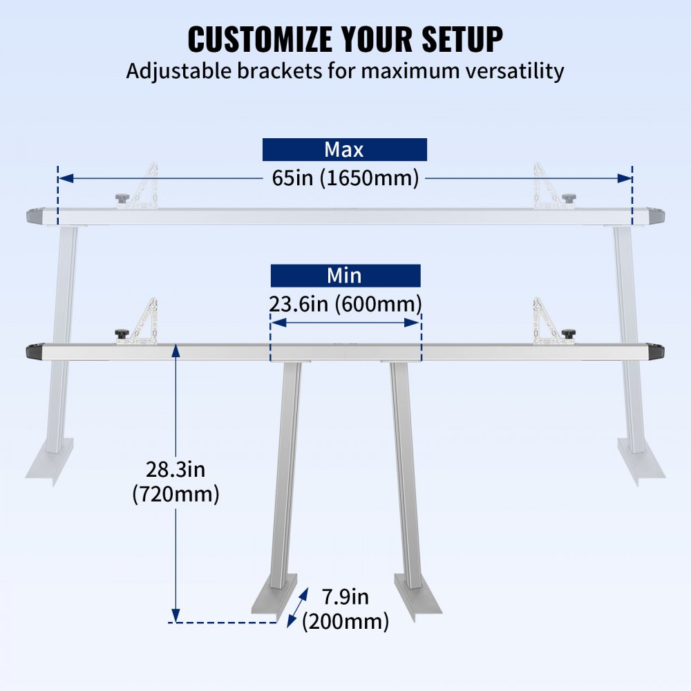 VEVOR Truck Rack Relingträger 363kg Aluminum Gepäckträger Racks Universal