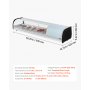 VEVOR Sushi Kühlvitrine 62 L kommerzielle Vitrine Kühlaufsatzvitrine (6 Pfannen) mit gebogenem Glas & LED-Beleuchtung & digitaler Temperaturregelung, Kühlschrank für Theke Restaurant Geschäft