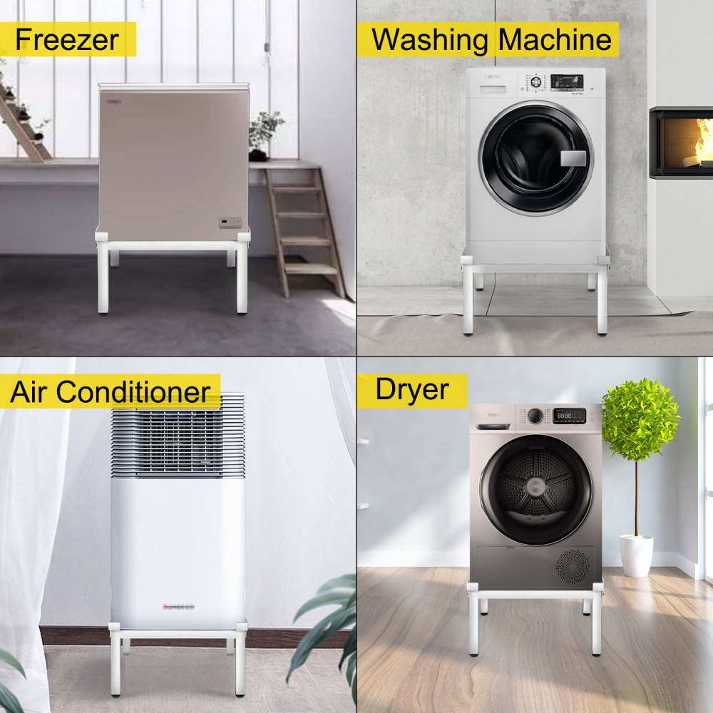 Vevor Einzel Waschmaschinen Untergestell Waschmaschinensockel 62,6x61x38,3cm Alu