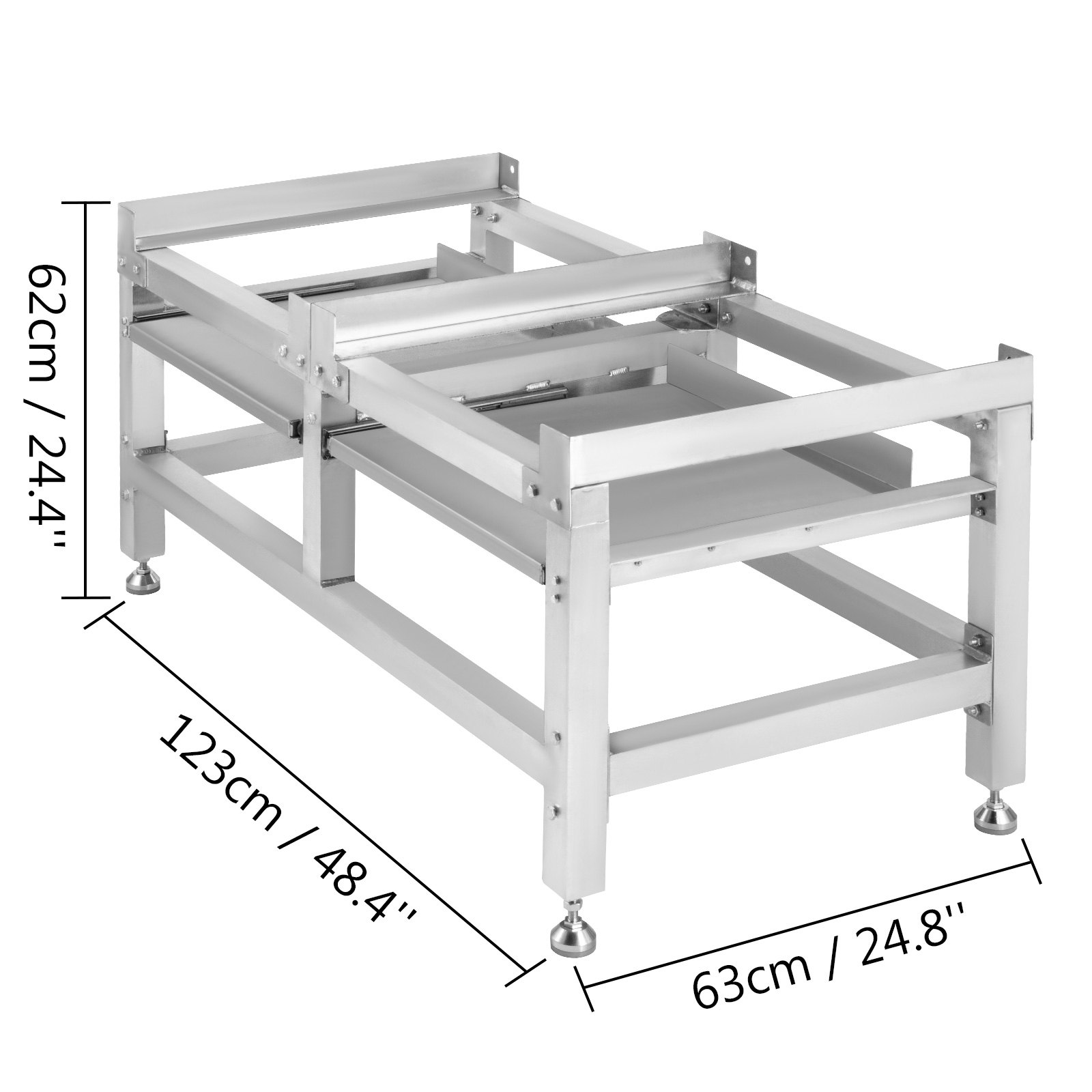 VEVOR Waschmaschinenständer 300LBS, Waschmaschinensockel 25x25-Zoll, Sockel für Waschmaschine und Trockner mit einem 66LBS-Tablett, Gerätesockel mit 4 verstellbaren Füßen