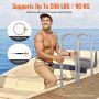 VEVOR Pool-Handlauf, 400 x 90 x 915 mm, Pooleinstieg Aluminium mit Grundplatte für Innen-/Außenpools, benutzerfreundliche Einstieghilfe für Schwimmbäder, Haltegriff mit Zubehör für Spas und Docks