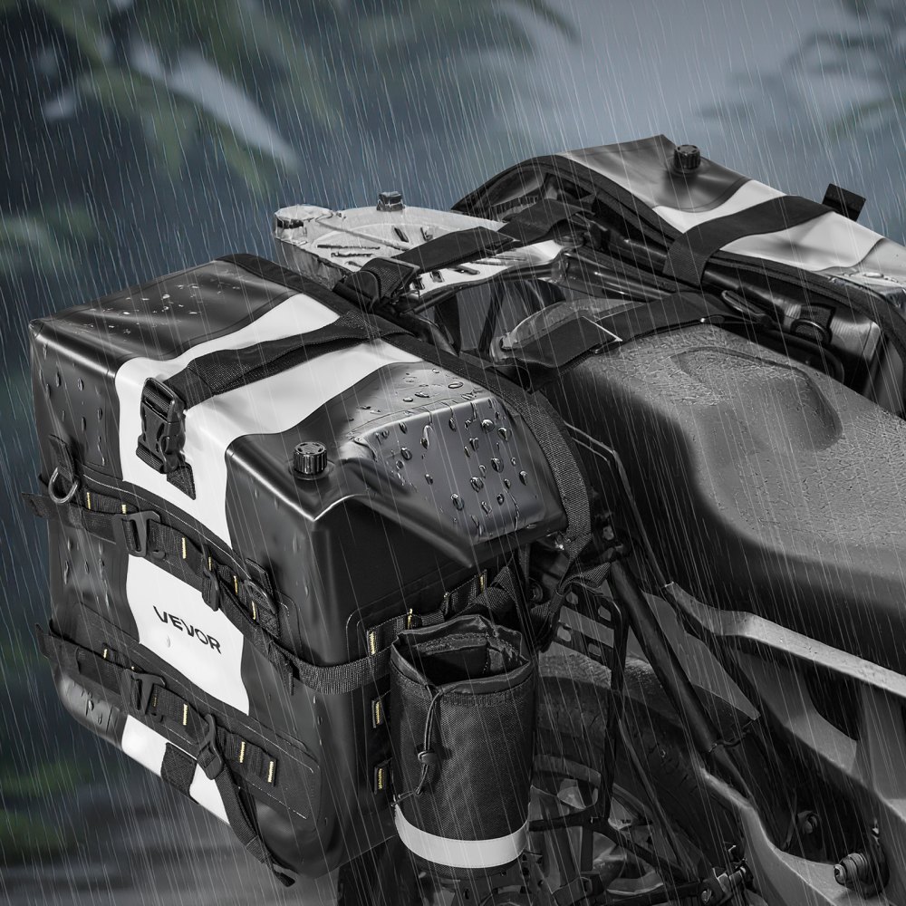 VEVOR Motorradtasche Motorrad Satteltasche 28 L x 2 wasserfest, Seitensatteltasche für Motorradgepäck, Gepäckaufbewahrung mit abnehmbarer Innentasche, Schwarz Seitentasche Outdoor Sport