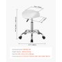 VEVOR Sattelhocker Rollhocker 204 kg belastbarer höhenverstellbarer (55-71 cm) Drehhocker Arbeitshocker, ergonomischer verdickter PU-Leder-Drehsattelstuhl für Salon Spa Massage Klinik, Weiß
