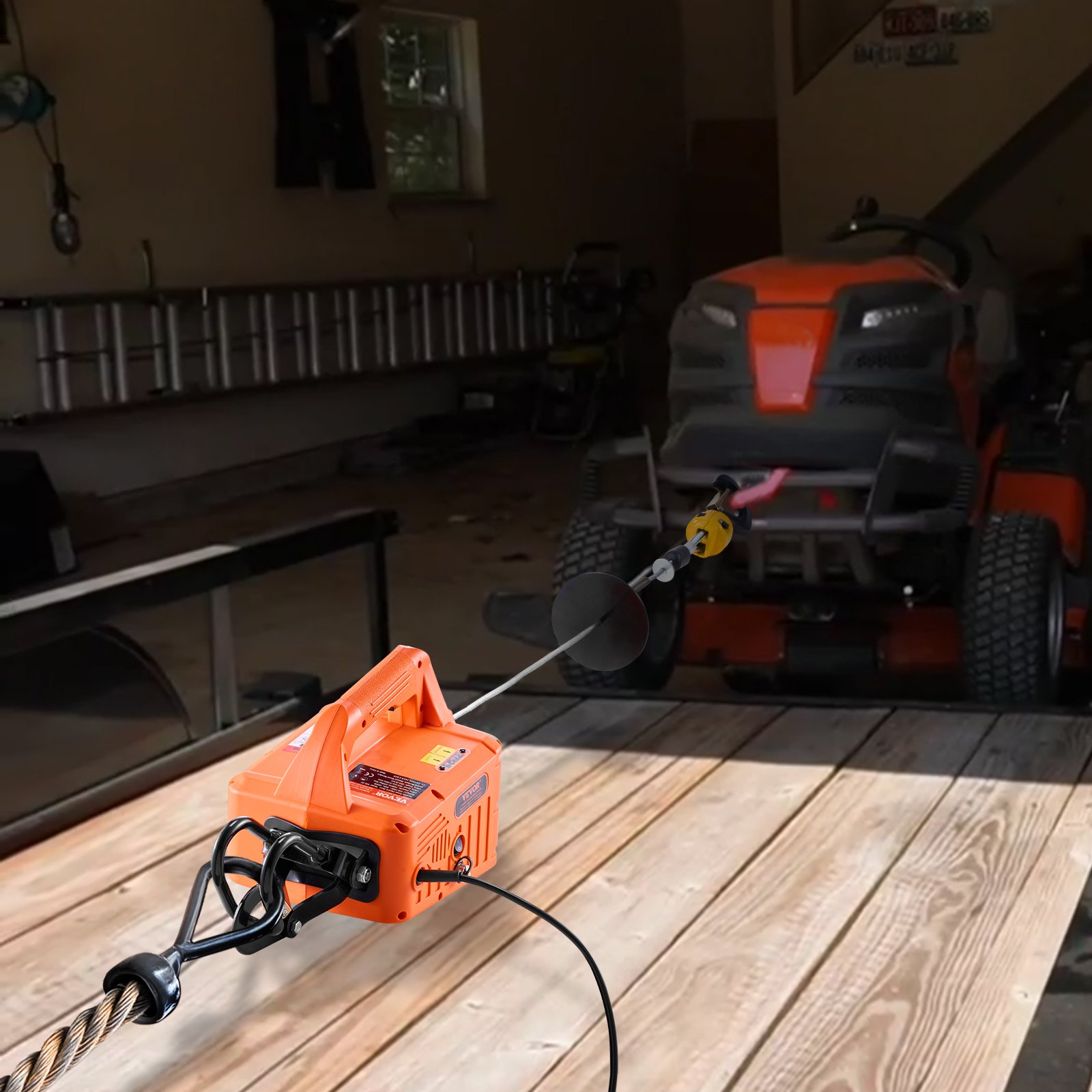 VEVOR 3-in-1 elektrische Hebewinde, 500 kg Kapazität, 1500 W tragbare Kraftwinde, 9,1 m Hubhöhe, 4 m/min mit Kabel- und kabelloser Fernbedienung, für Garage, Lager, Fabrik zum Heben und Abschleppen