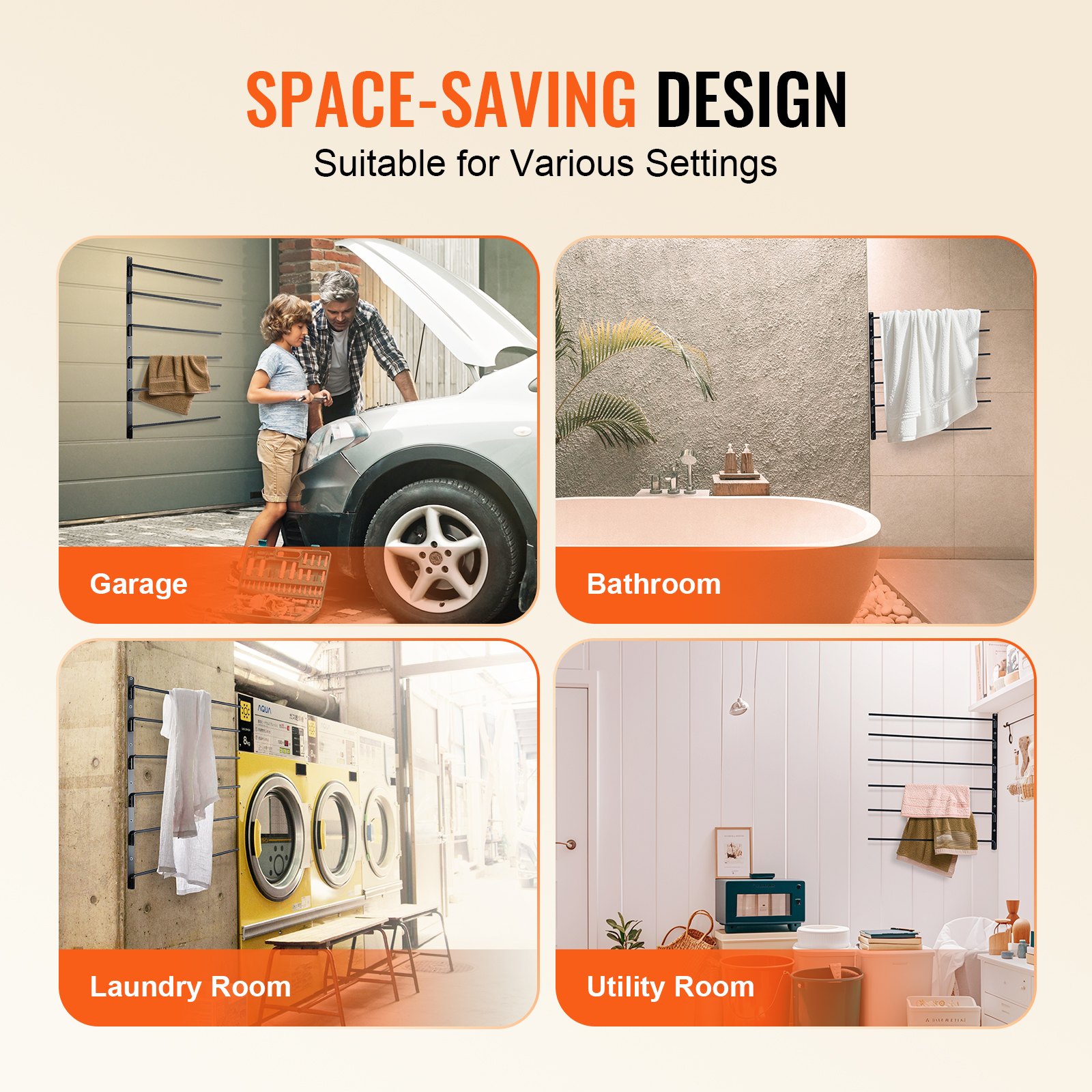 VEVOR Sattelhalter Wandmontage, ausschwenkbarer Sattelständer mit 6 Schichten, platzsparender Ständer für Pferdeunterlage und Decken zur Organisation der Sattelkammer, Stallbedarf Anhängerzubehör