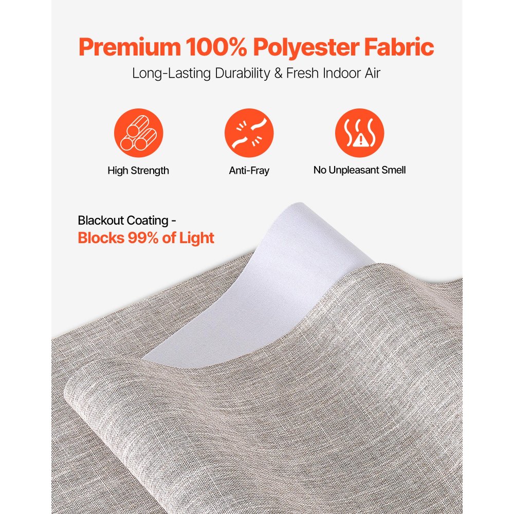 VEVOR Panel Track Blinds, Extendable Track from 116 cm to 218 cm W, Trimmable Panel Curtains Up to 243cm H, Vertical Blackout Panel Blinds for Sliding Doors, Patio Doors, Room Divider, Windows, Brown