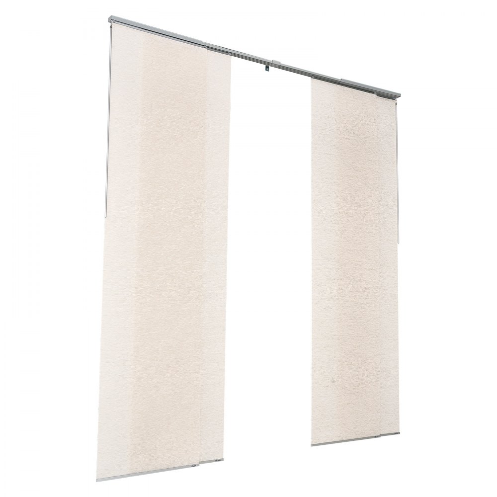 VEVOR Panel Track Blinds, Extendable Track from 116 cm to 218 cm W, Trimmable Panel Curtains Up to 243cm H, Adjustable Vertical Panel Blinds for Sliding Doors, Patio Doors, Room Divider, Light Brown