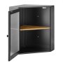 VEVOR Eck-Brotkasten Acrylfenster Brotbox 321x321x427 mm Bambusholz Schwarz Ideal für Bagels, Muffins & Selbstgebackenes Brot, Magnetverschluss & 3-Stufig Höhenverstellbarer Einlegeboden, Belüftet