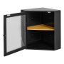 VEVOR Eck-Brotkasten Acrylfenster Brotbox 321x321x427 mm Bambusholz Schwarz Ideal für Bagels, Muffins & Selbstgebackenes Brot, Magnetverschluss & 3-Stufig Höhenverstellbarer Einlegeboden, Belüftet